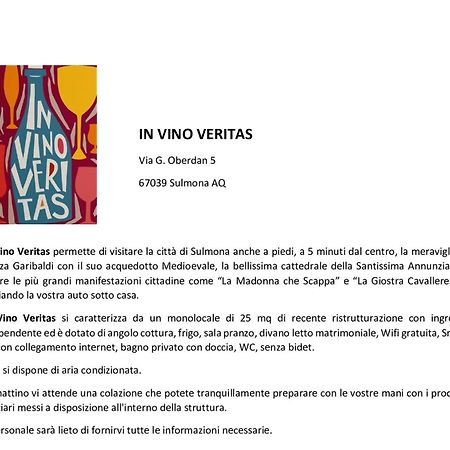 In Vino Veritas Sulmona Buitenkant foto