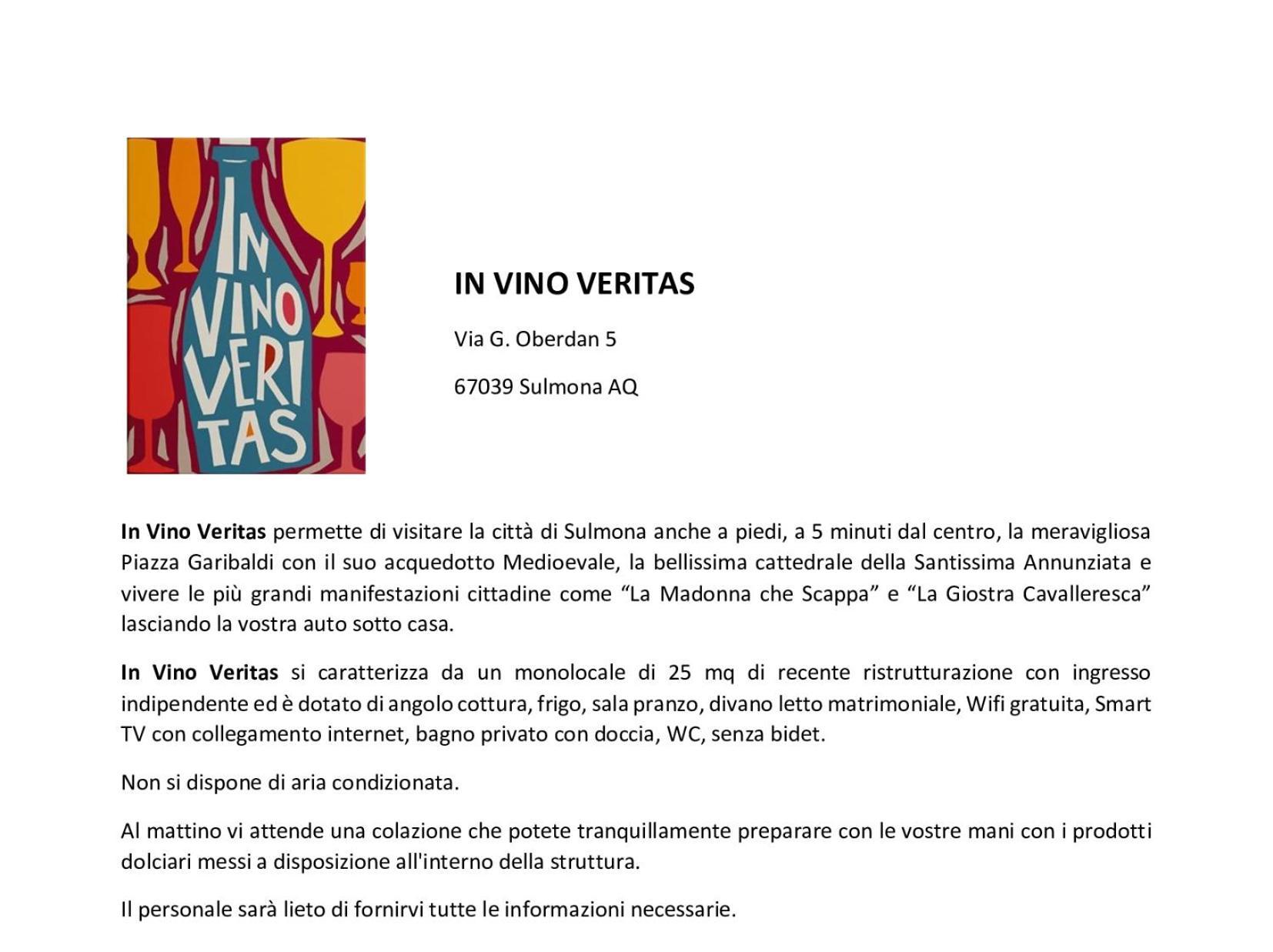 In Vino Veritas Sulmona Buitenkant foto